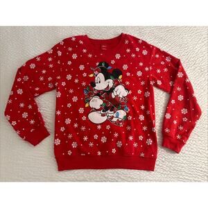 Disney Mickey Mouse Working LED Blinking Christmas Sweatshirt Size XS Holiday